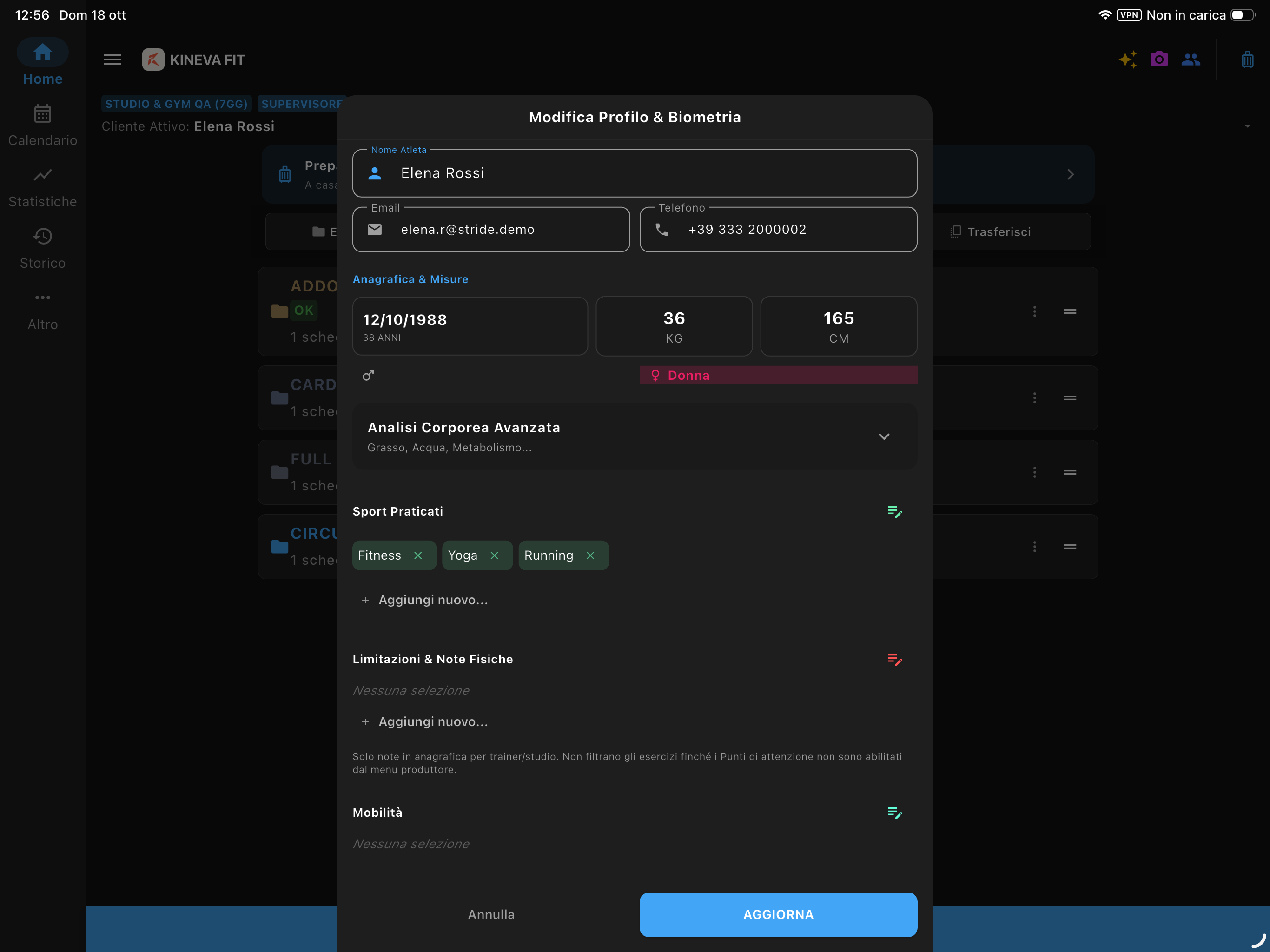 iPad Pro · dettaglio anagrafica cliente